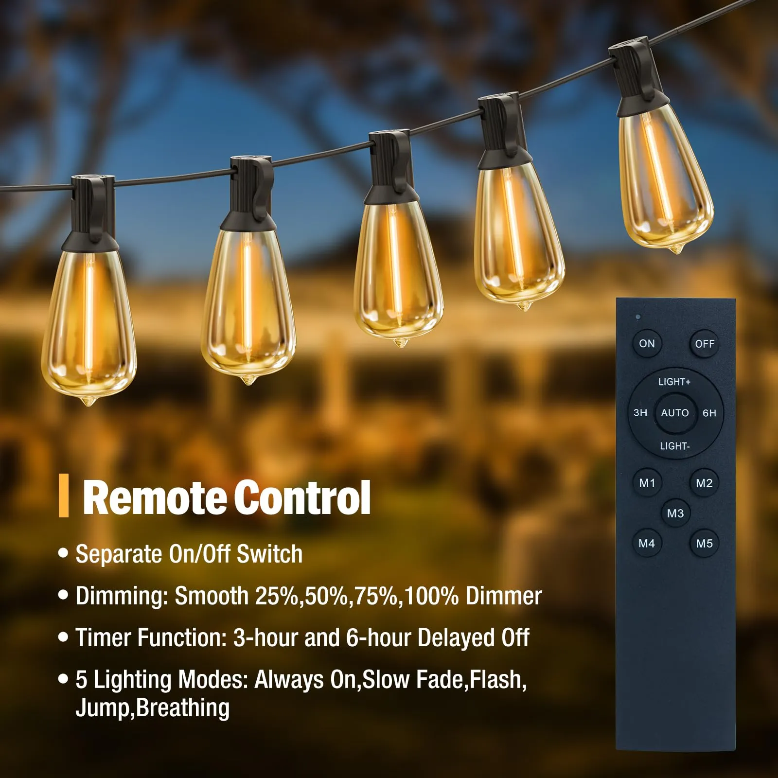 Remote Controlled LED String Outdoor Christmas Lights For Outdoor Patio Backyard Garden Porch Shatterproof ST38 Bulbs Waterproof Hanging Outdoor Christmas Lights 2700K From Liwes 37.59 DHgate.Com