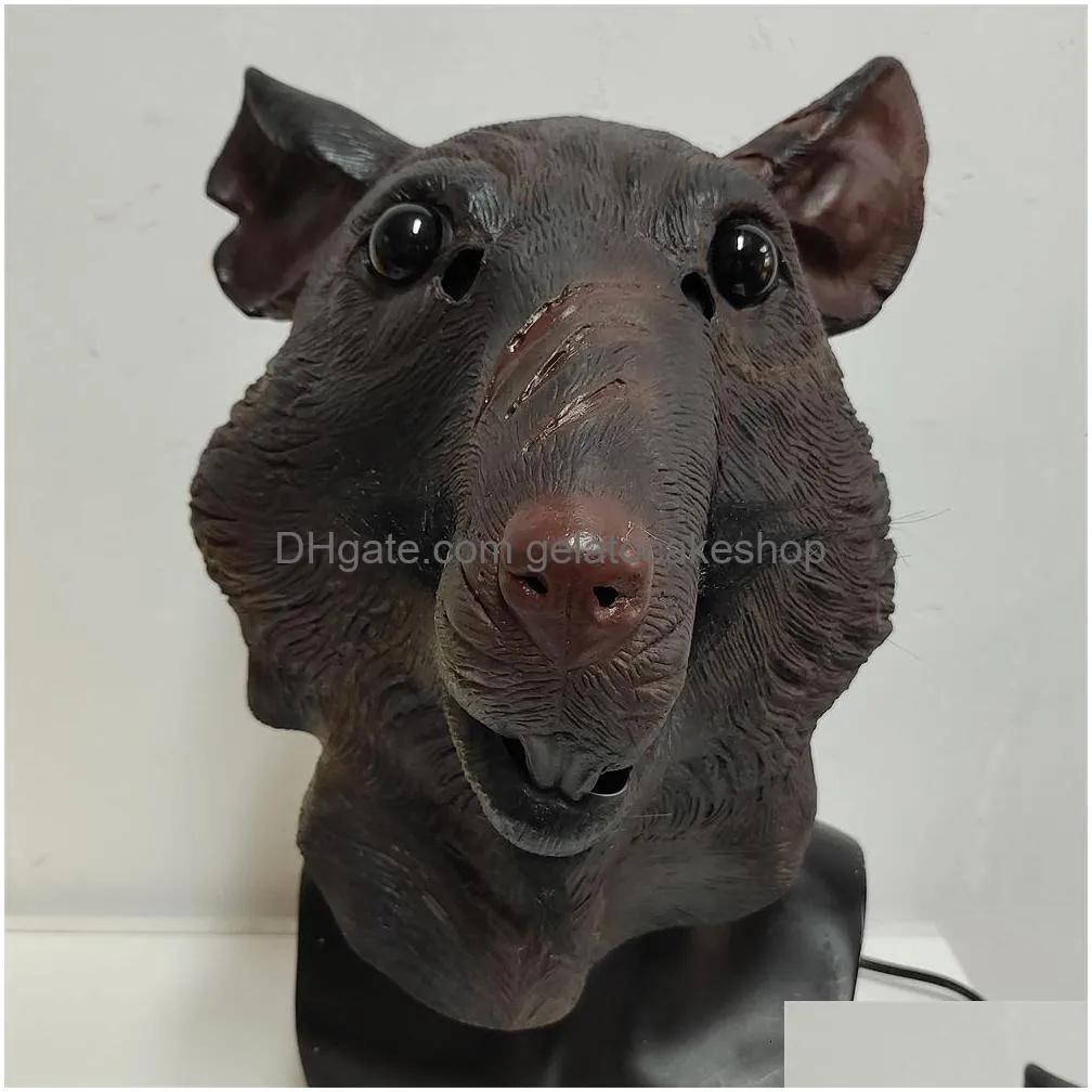 Party Masks Funny Cartoon Rat Animal Mouse Latex Mask Cosplay Fancy ...