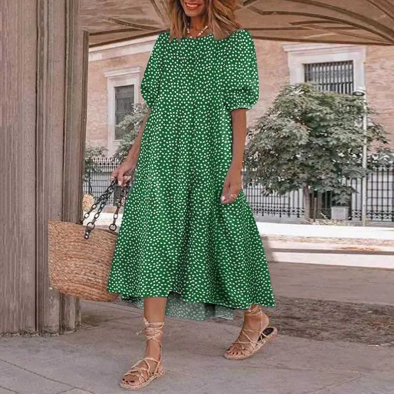 Basic Casual Dresses Plain Floral Short Sleeved Loose Summer Dress For Womens New Street Leisure Oneck Half Sleeved Aline Dress Vacation Beach Long Sleev J240531 From Queen elizabeth 15.95 In Bulk DHg...