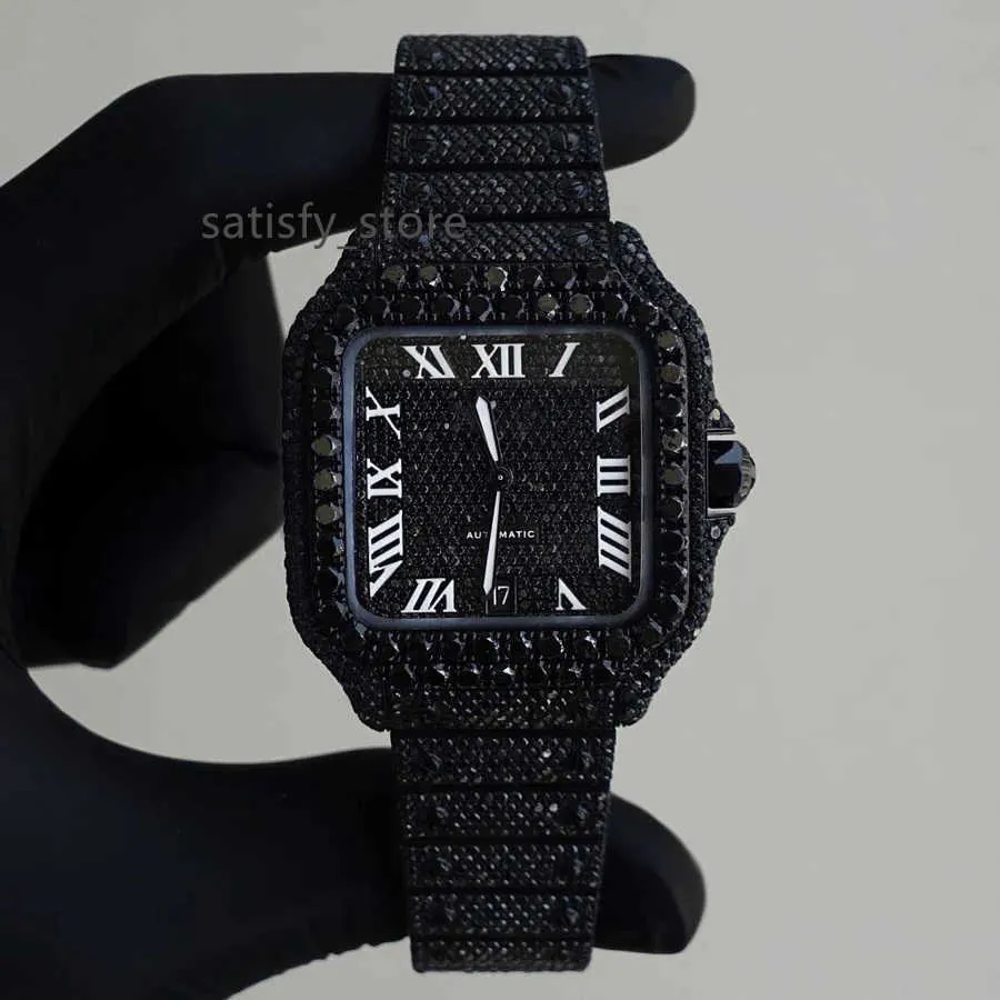 Iced out black diamond watch deals