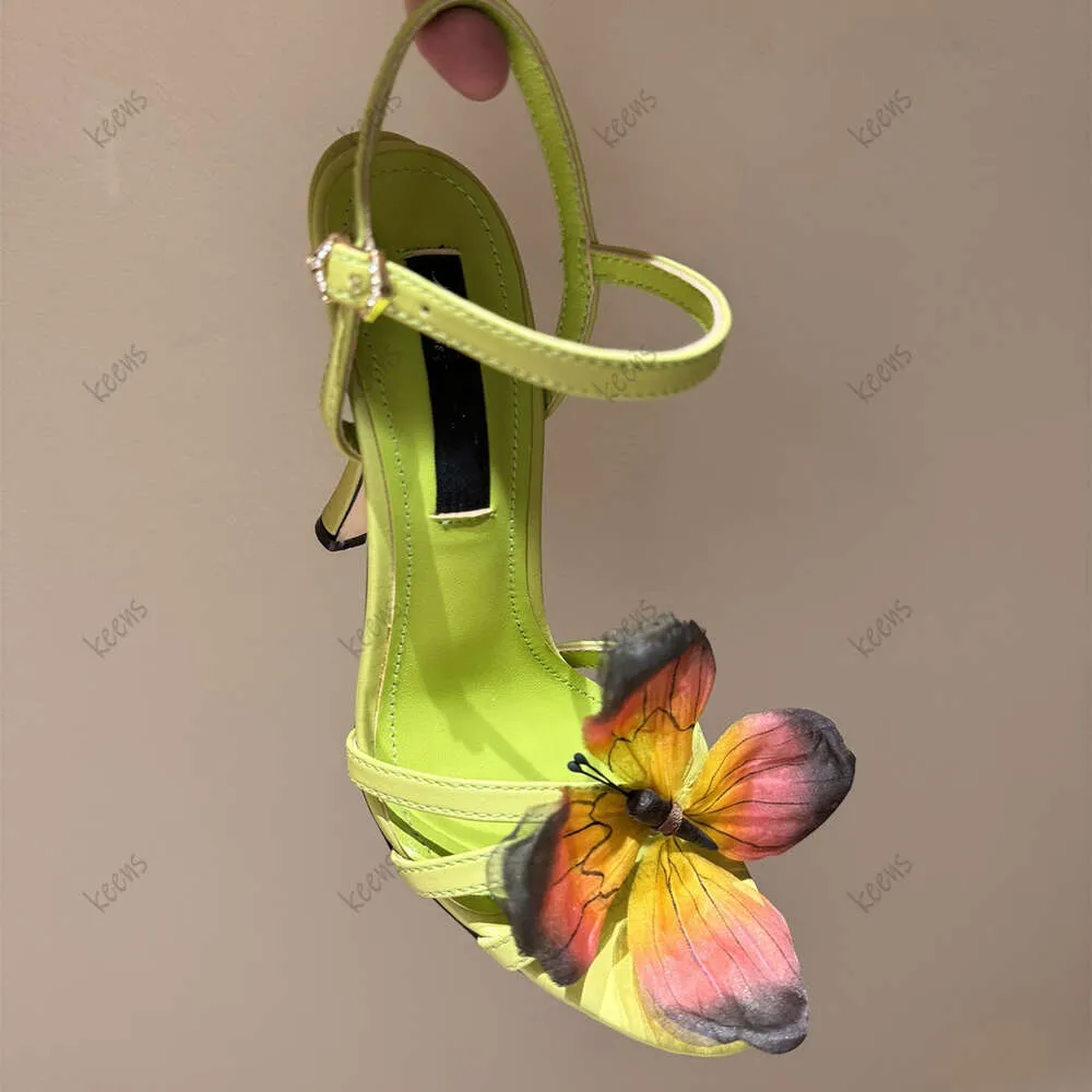 Elegant Butterfly Decor Stiletto Heels in Vibrant Colors for