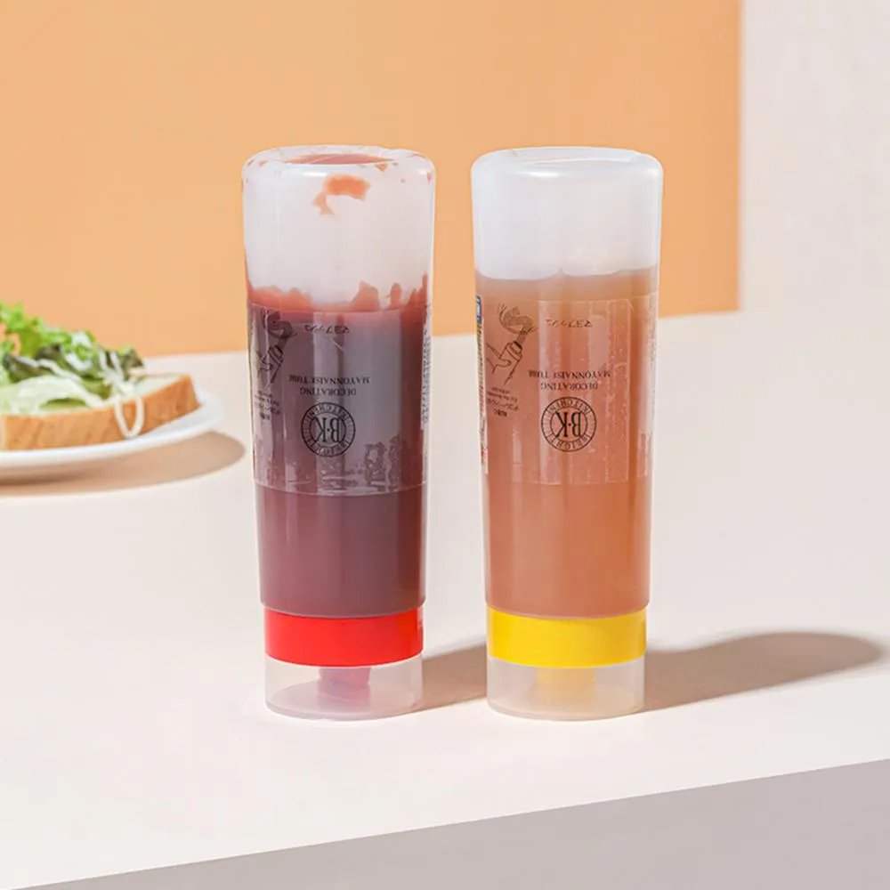 4-Hole Sauce Squeeze Bottle - 300ml Food Safe Resin Condiment Dispenser For Ketchup, Mayo, Oil, Icing (Yellow) - View #13