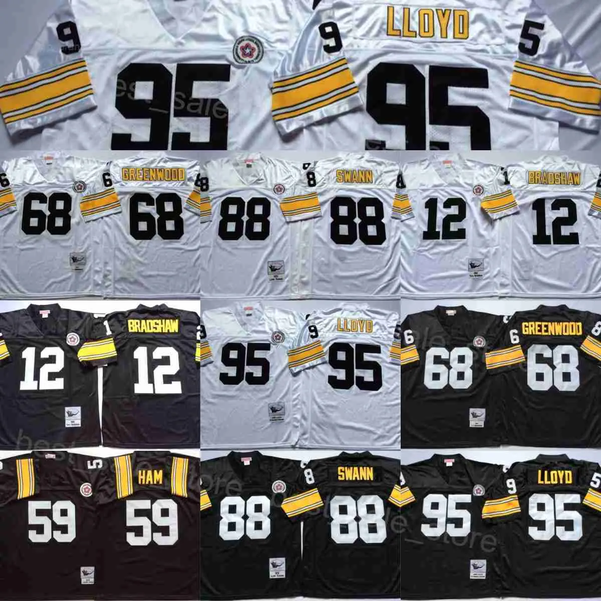 Retro Pittsburgh Vintage Football 68 Greenwood Jersey 12 Terry
