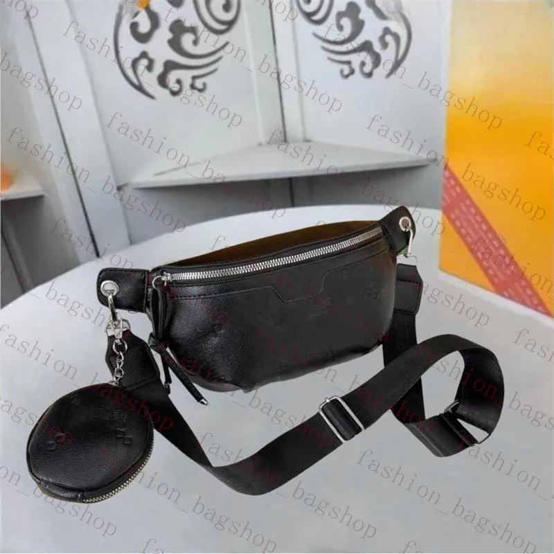   クロスボディバッグ - エンボスウエストバッグ エンボス加工された花のウエストバッグ：2ピースのレザークロス