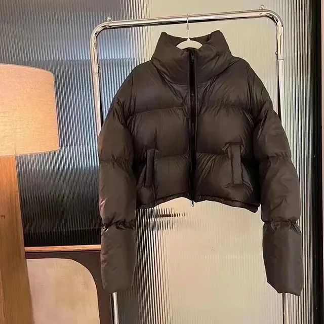 韓国人気 【 】 CROPPED KNIT DOWN PUFFER Jacket Korean Style] Detachable Knit Hooded Cotton Padded Crop
