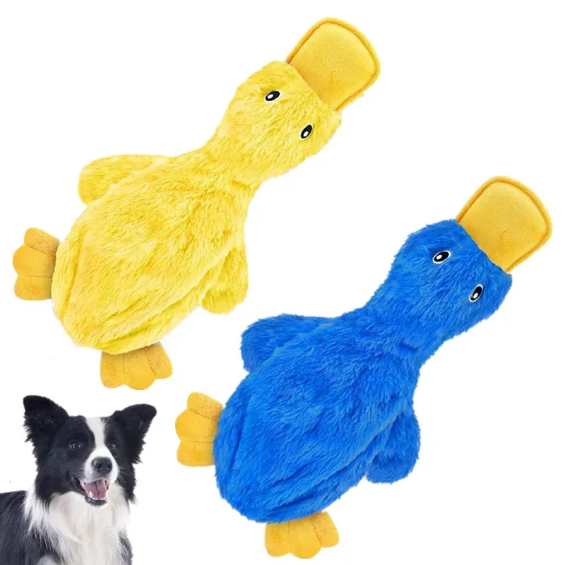 Yellow Duck Dog Toy: Interactive Squeaky Plush For Puppies Calming