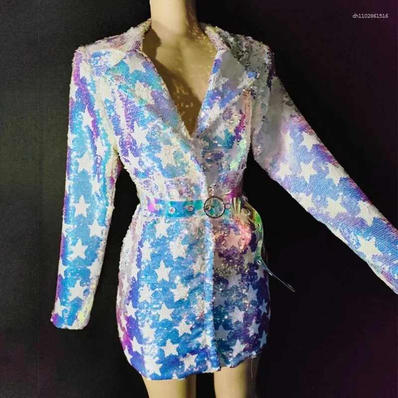 glitter suit dress Lady 2PCS Suit Glitter Sequin Dress Mesh Long Sleeve Sheer Sexy Clubwear Fashion