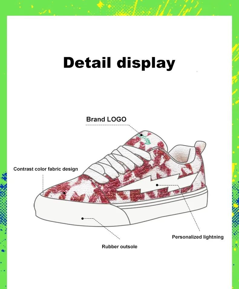 Lighing X D6228 Casual Picasso Co Named Lighing Storm Canvas Male And Female Board Shoes Lovers Sneakers_desvips.com