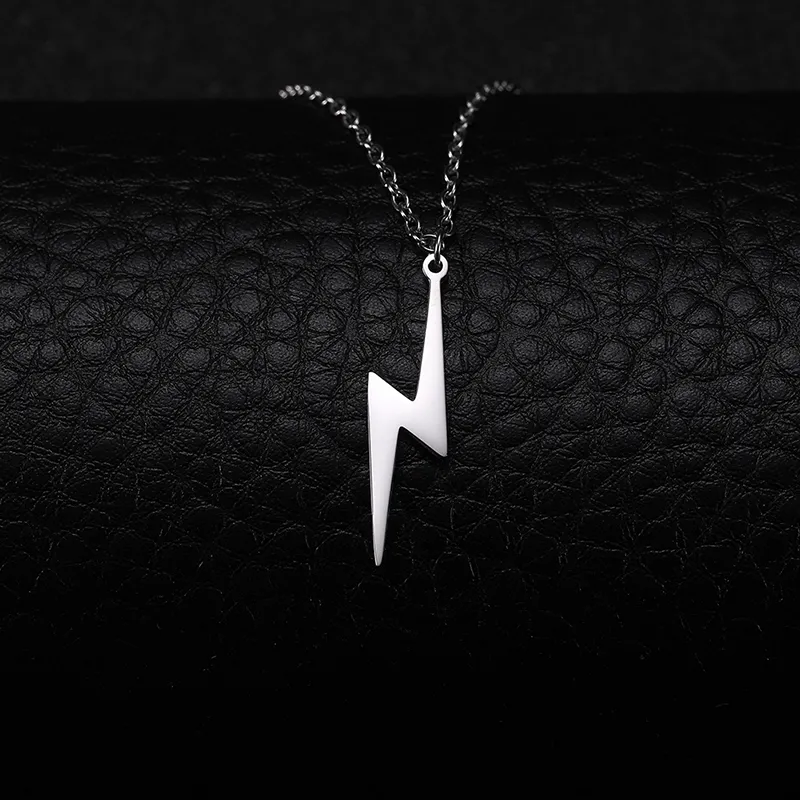 Lightning Necklace Stainless Steel Thunder Pendant... From Dhmallqueen ...