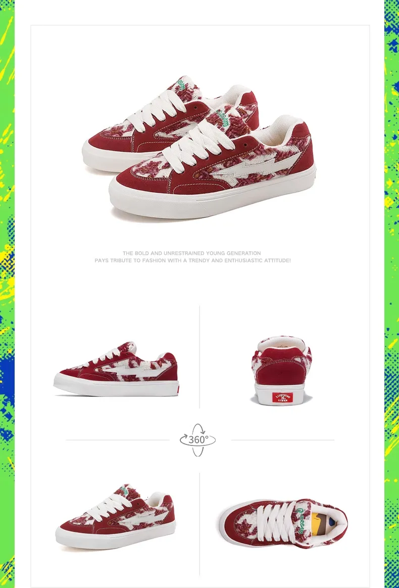 Lighing X D6228 Casual Picasso Co Named Lighing Storm Canvas Male And Female Board Shoes Lovers Sneakers_desvips.com
