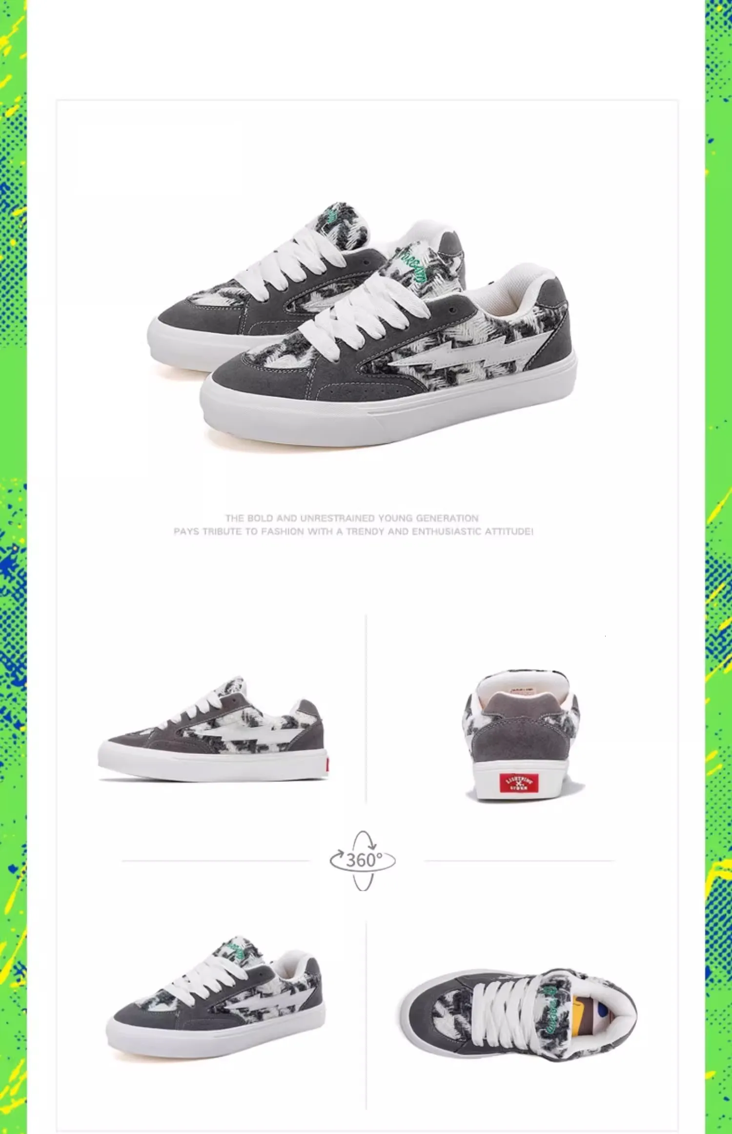 Lighing X D6228 Casual Picasso Co Named Lighing Storm Canvas Male And Female Board Shoes Lovers Sneakers_desvips.com