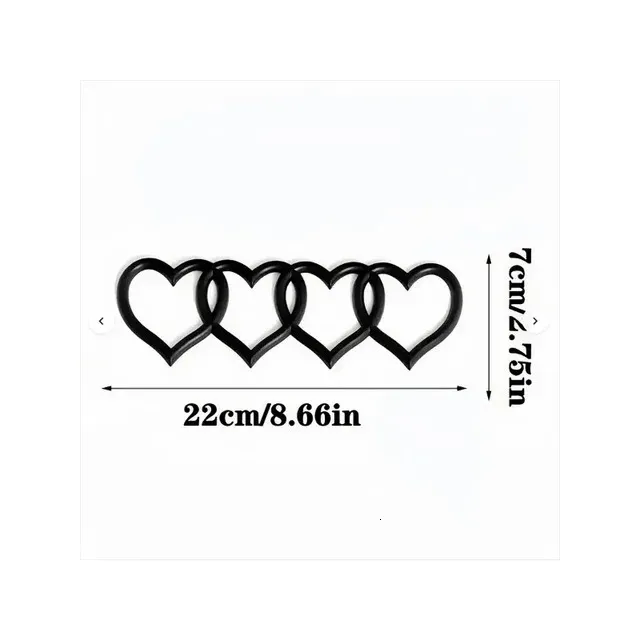 thumbnail image 2 of Love Heart Badge Emblem – Rear Trunk Decor For Audi A3 A4 A6 – Matte Black 2 of 4
