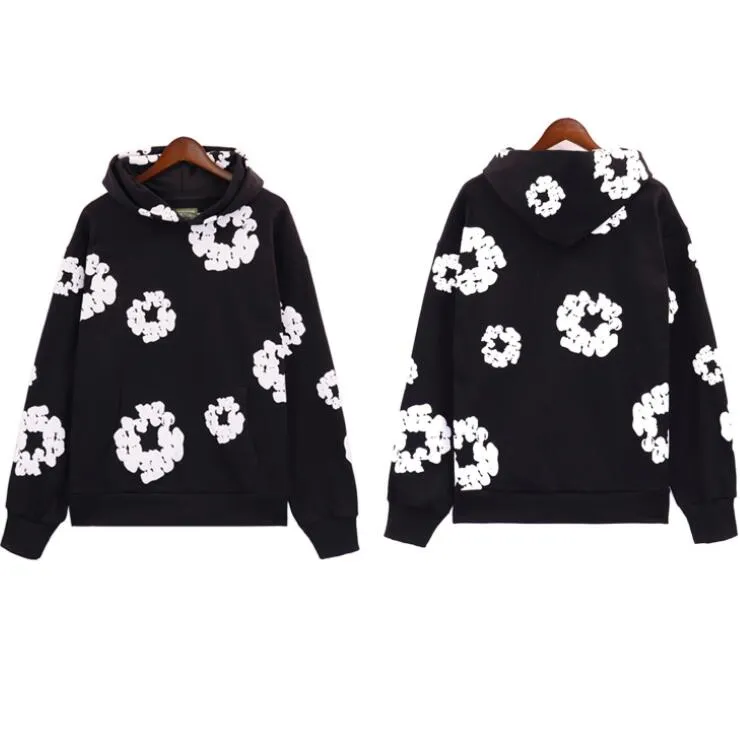 High Quality Unisex Denim Floral Hoodie With Cotton Wreath High Quality Unisex Denim Floral Hoodie With Cotton Wreath