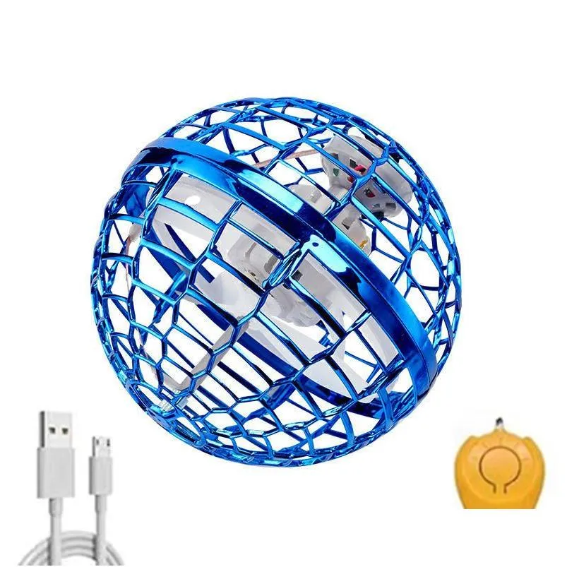 2-Pack Flying Orb Ball Toys - Hand Controlled LED Drone With Boomerang Effect For Kids & Adults