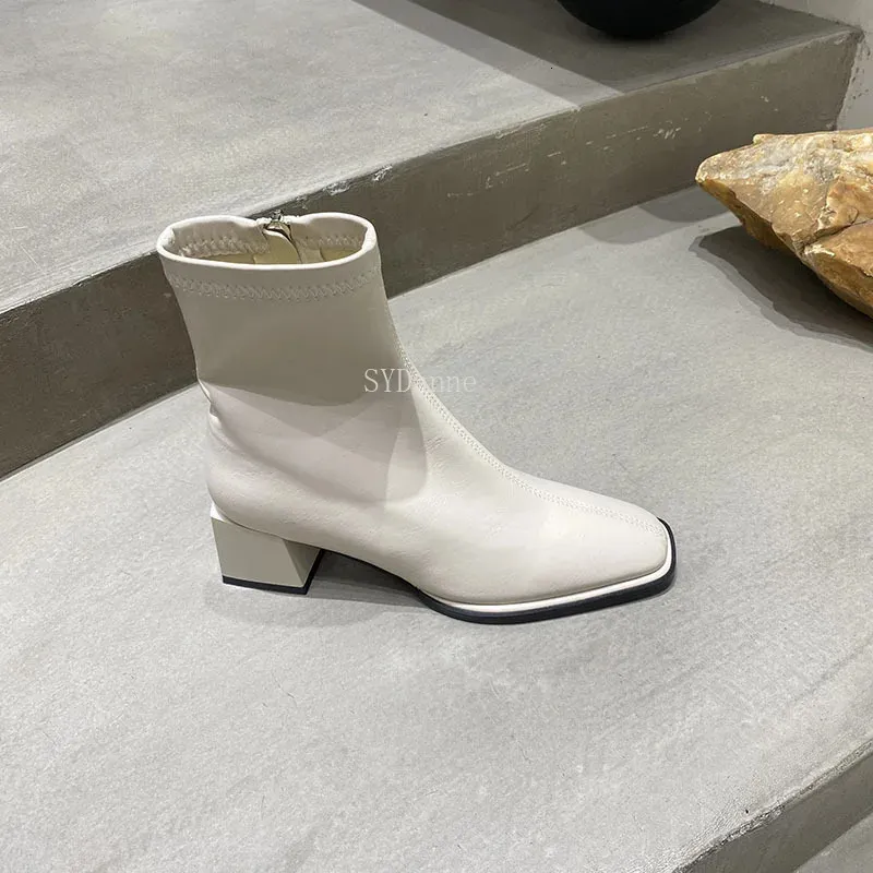 Llife SLIGHT SQUARE ZIP BOOTS Llife】SLIGHT SQUARE ZIP BOOTS