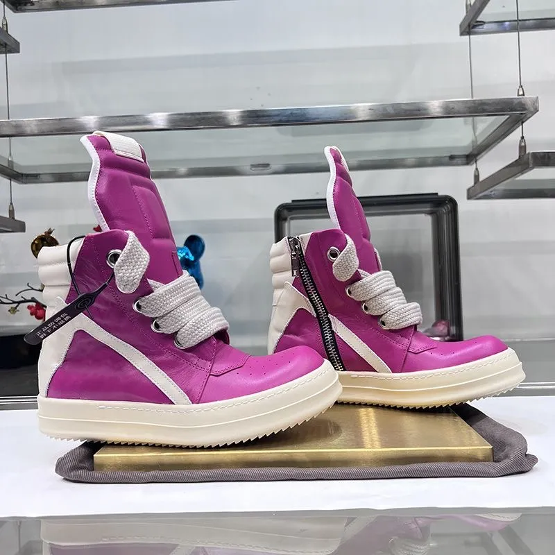 80s Sneakers Inspired High Top Sneakers: Black Leather Casual