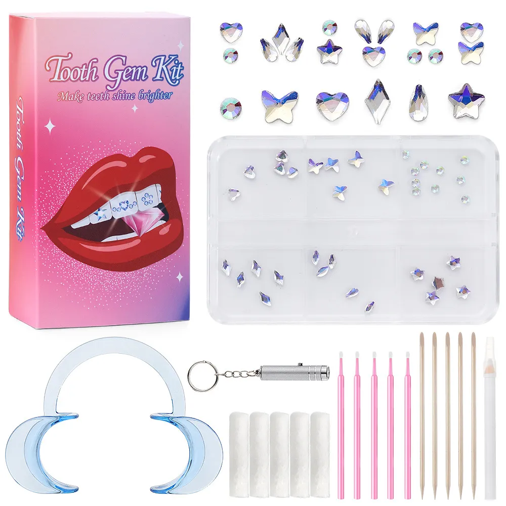 DIY Tooth Gem Kit: Sparkly Tooth Jewelry Set with Glue Light