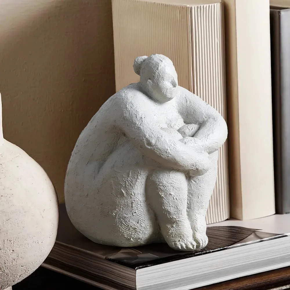 Retro Nostalgia Resin Fat Lady Statue Sculpture  From