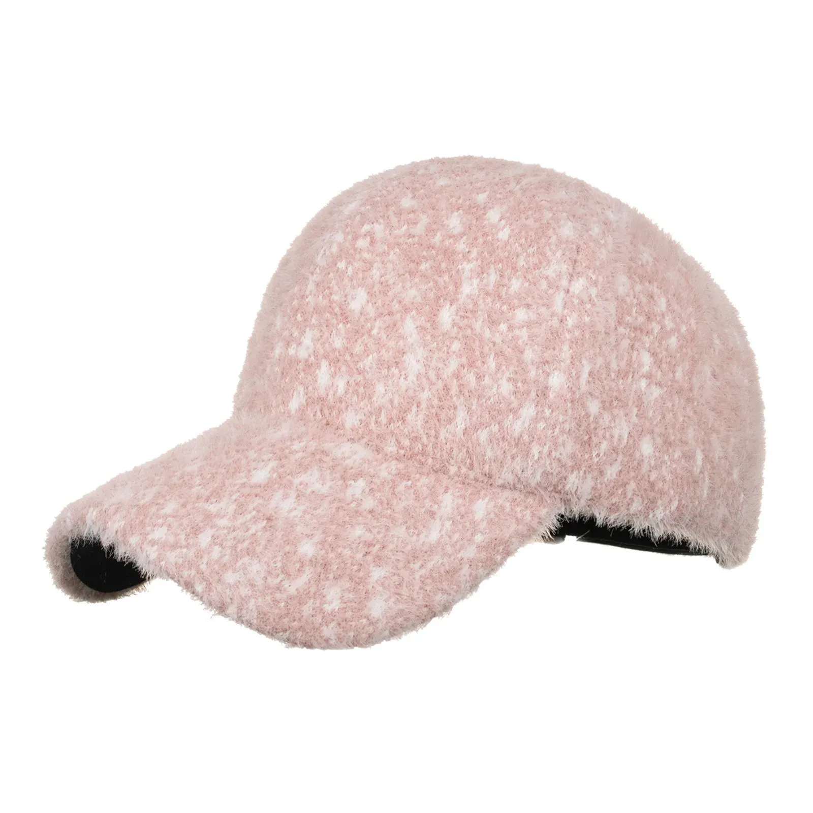 Winter Plush Leopard Baseball Cap Adjustable Outdoor Sun  display picture 2