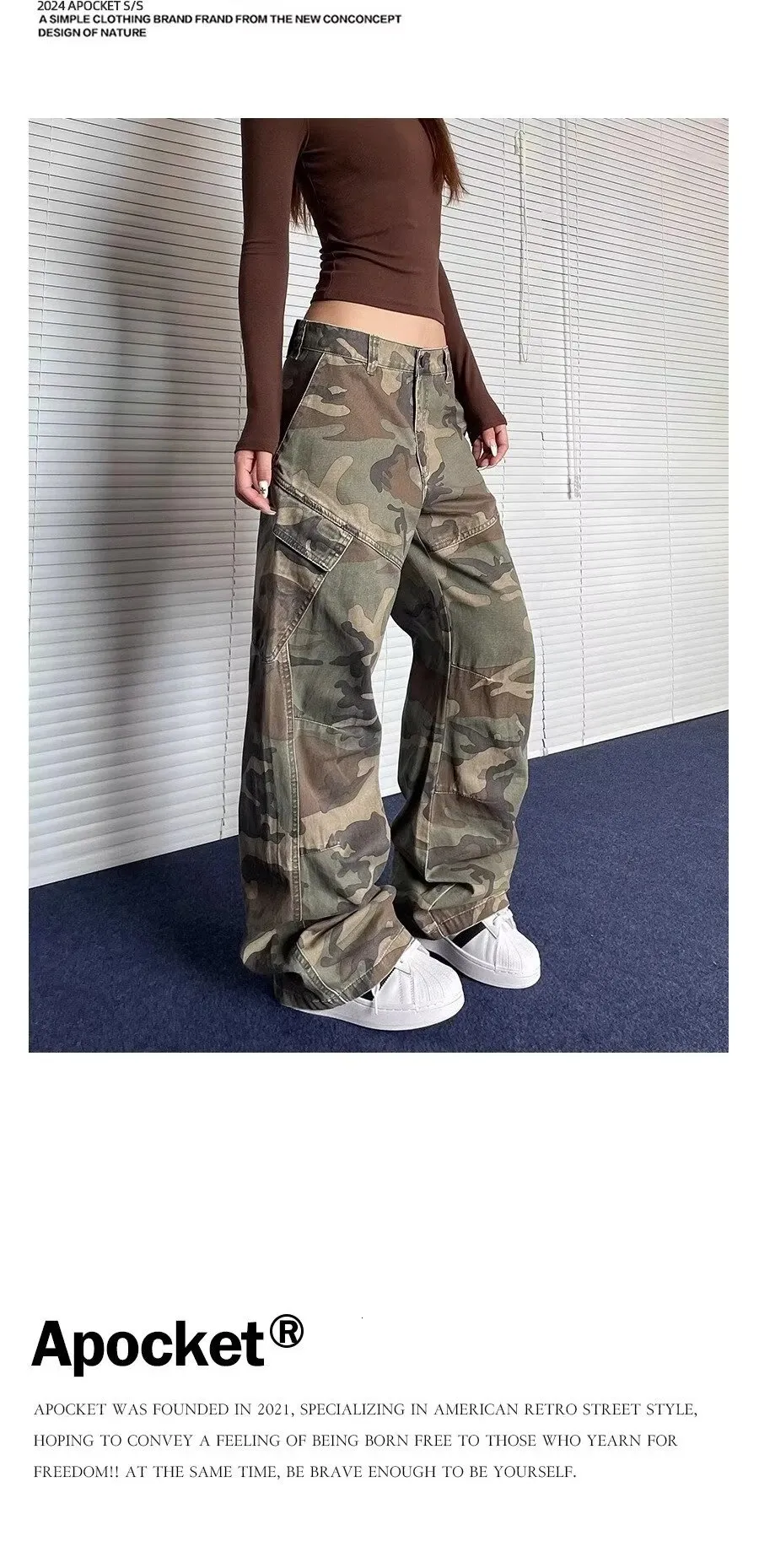 Womens Y2k Bagged Camouflage Cargo Pants Retro From Kong04