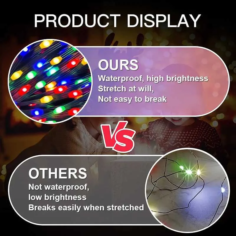 Smart RGBIC LED Christmas Lights - Outdoor Tree Fairy Lights with App ...