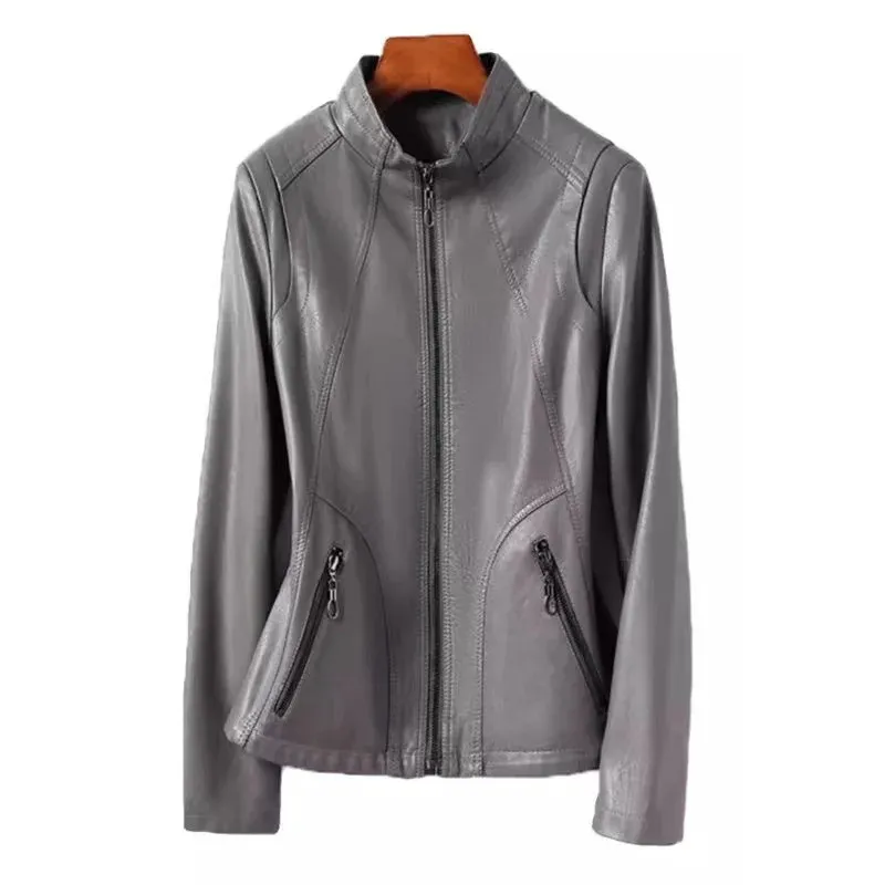 Women's Genuine Sheepskin Leather Coat, Thick Fur Lining, Long