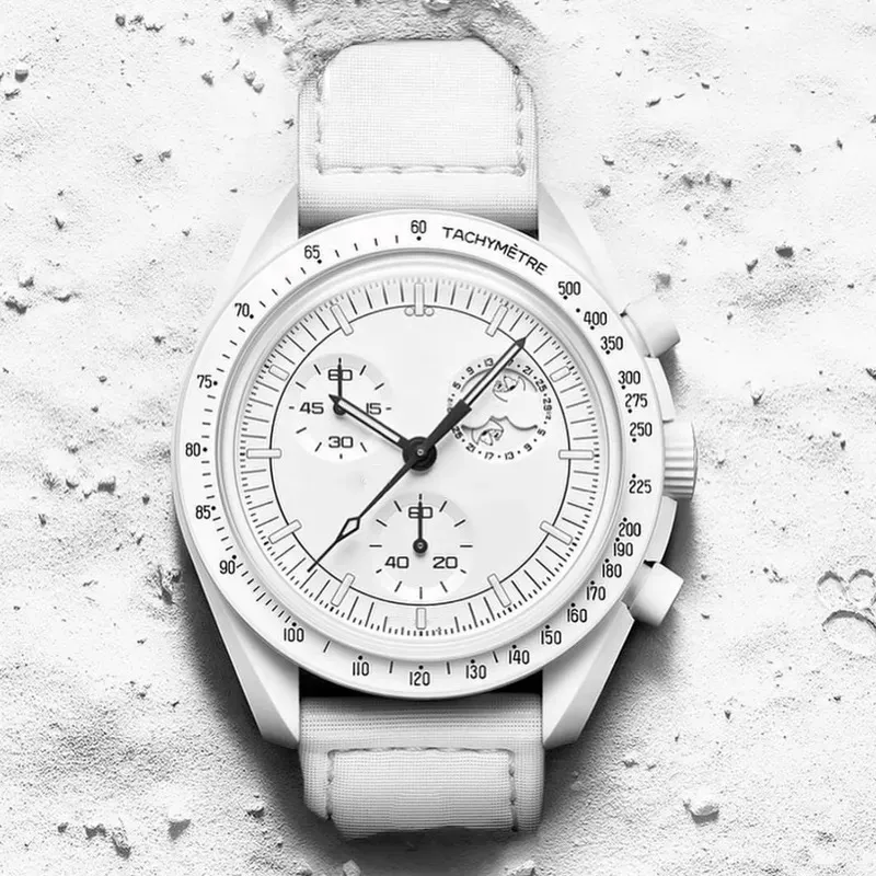 Moon Quarz Chronograph Watch Full Function Chronograph With