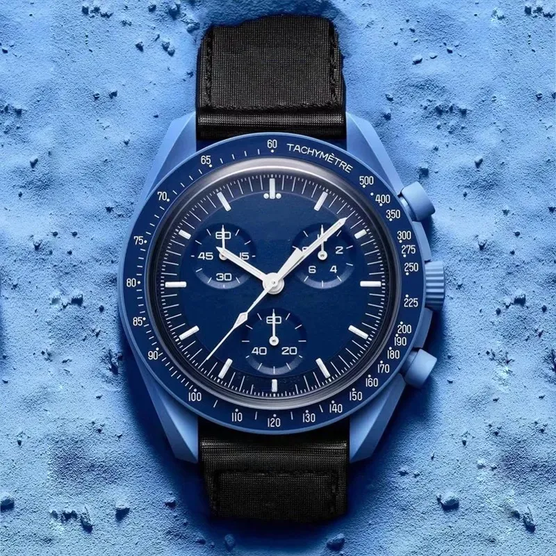 Moon Quarz Chronograph Watch Full Function Chronograph With
