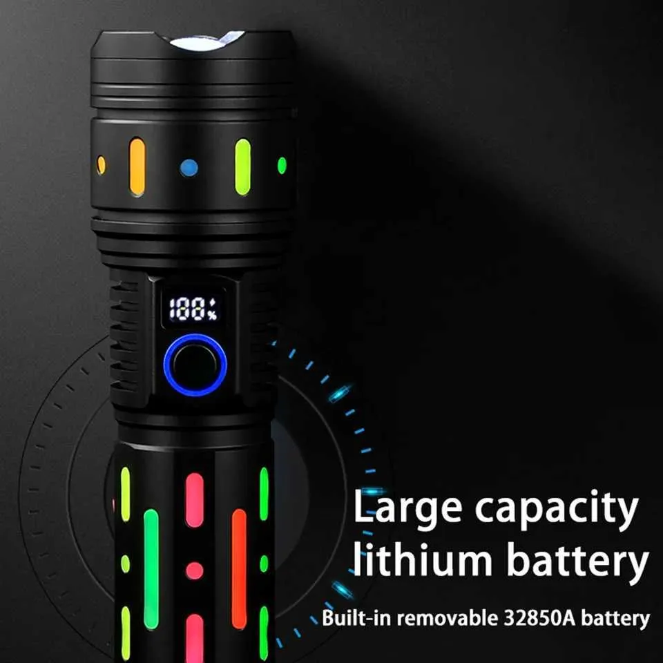 Torcia LED Ultra Potente Ricaricabile Zoomabile IPX7 7 Modalità per Campeggio Escursioni Emergenze A+++ | Leroy Merlin