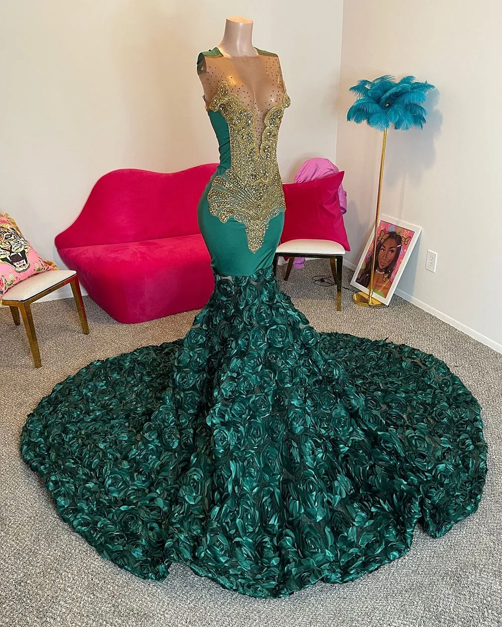 Elegant Mermaid Prom Dress: Rhinestone Beaded Green Gown, Shop Now! from  Dhgate Prom Dresses - price 157.31