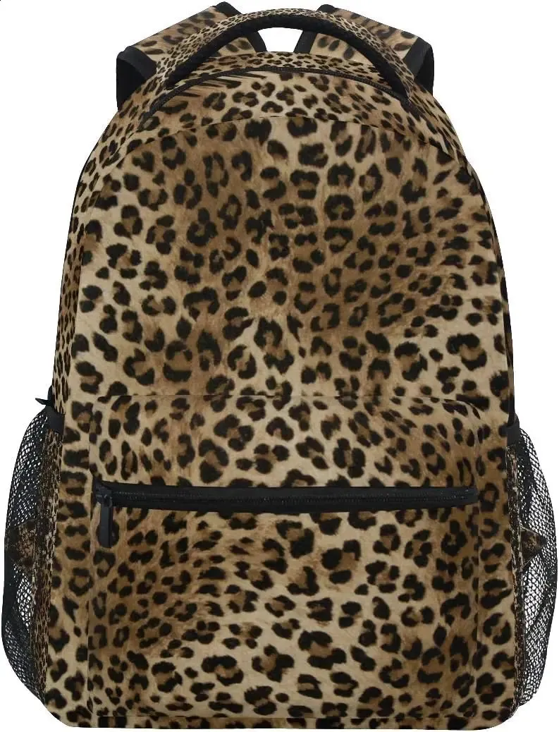 Laptop Backpack Leopard Print School Bag Leopard Print Backpack - Main Image