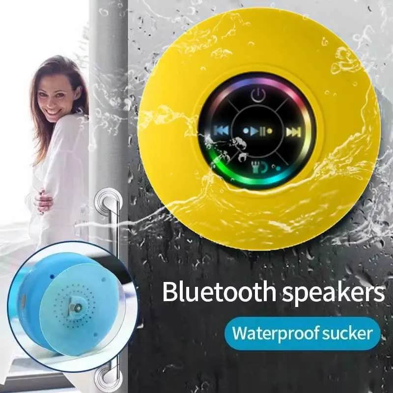 Waterproof Bluetooth Shower Speaker - Mini Subwoofer, RGB Lights ...