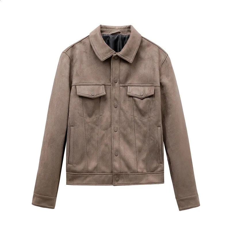 Brown Suede Jaqueta Fake Suede Brown Suede Korean Jaqueta Fake