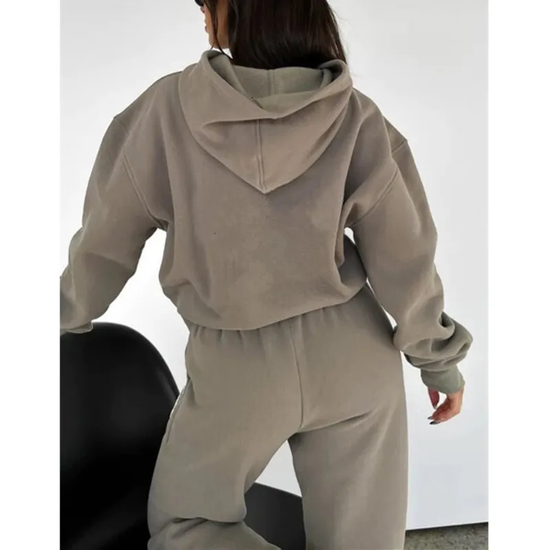 Tuta Sportiva Tuta Con Felpa Corta Outfit Da Donna Casual A Due