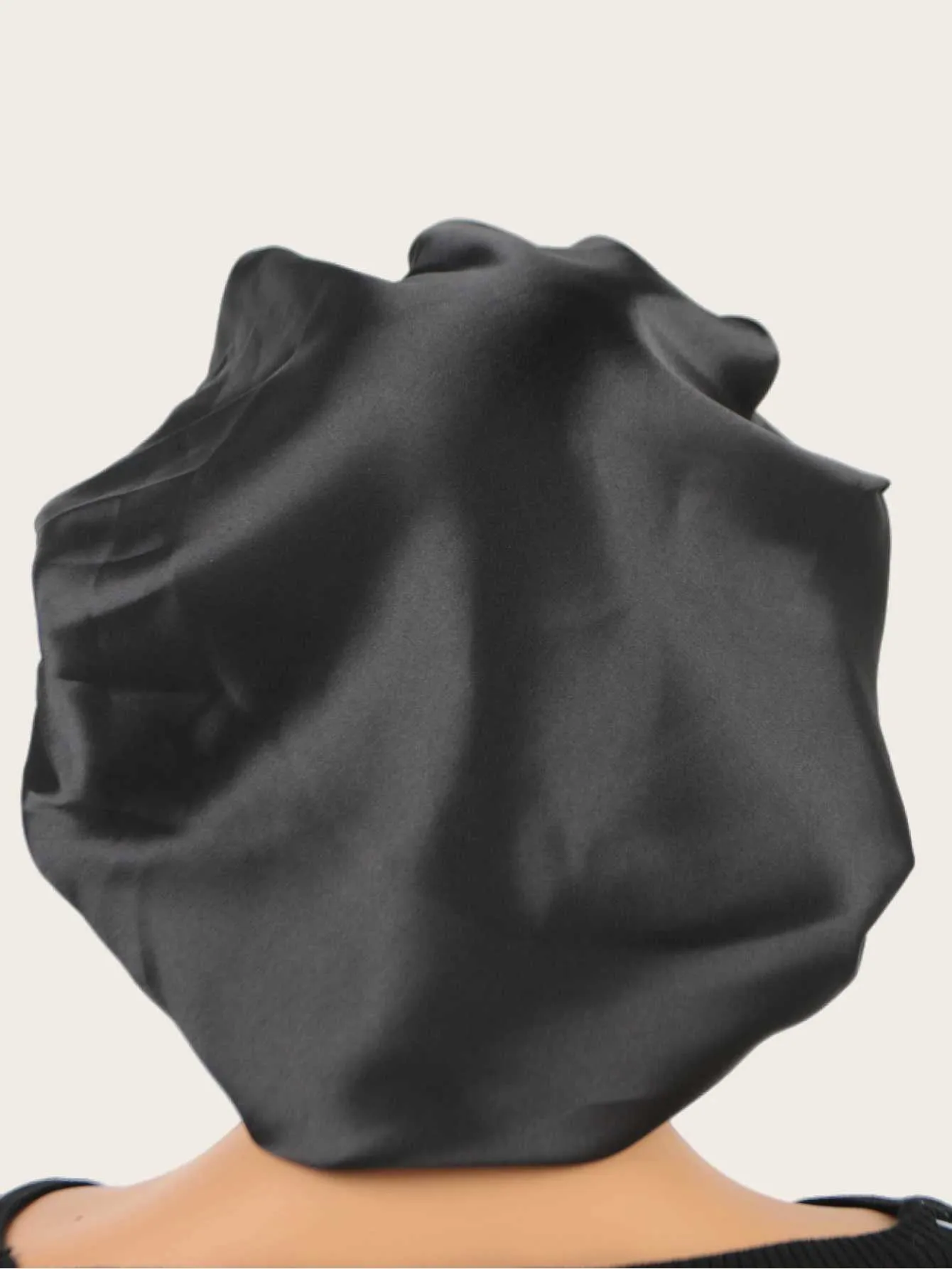 Hanbertti Paquete De 2 Gorros De Satén Para Dormir Con Banda Elastica Para Atar Capo Sedoso Para Mujeres Adultas Y Ninas Con Cabello Rizado Negro
