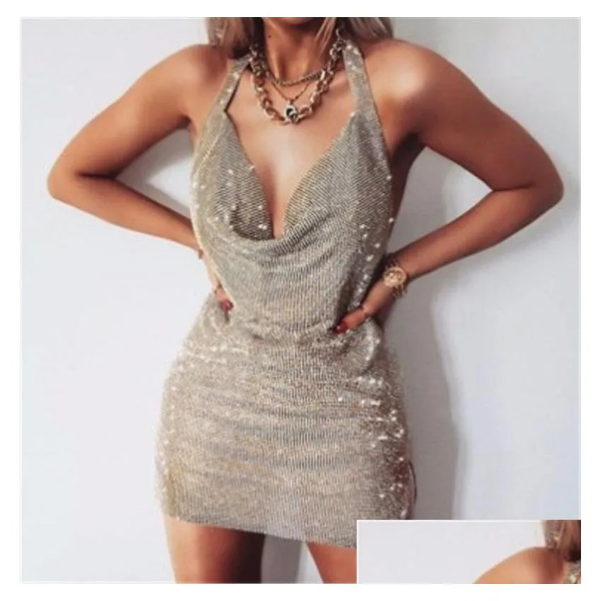 Rhie Womens Deep V Neck Crystal Halter Dress ... From Cirik, $65.53 In Bulk  | DHgate.Com