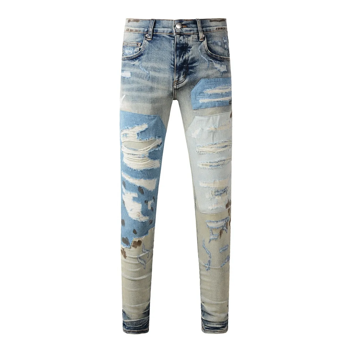 Designer Mens Slim Fit Amiri Jeans Men With Ripped Straight Designer Mens Slim Fit Amiri Jeans Men With Ripped Straight