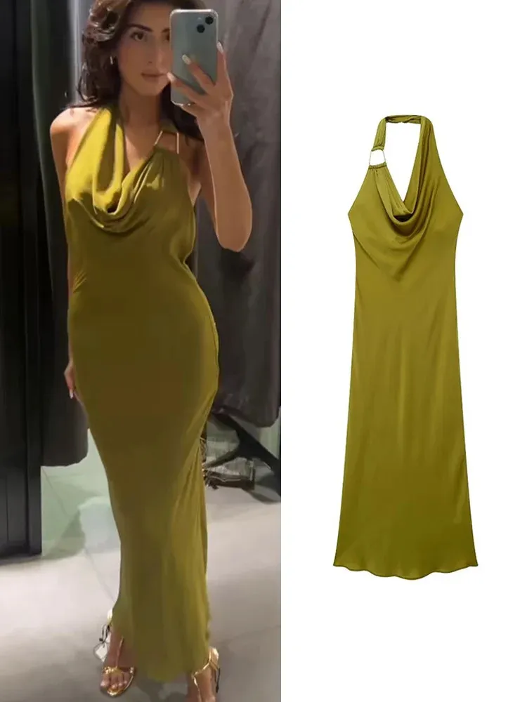 knee length dresses for ladies Tan Multi Abstract Print Midi Dress - All Dresses