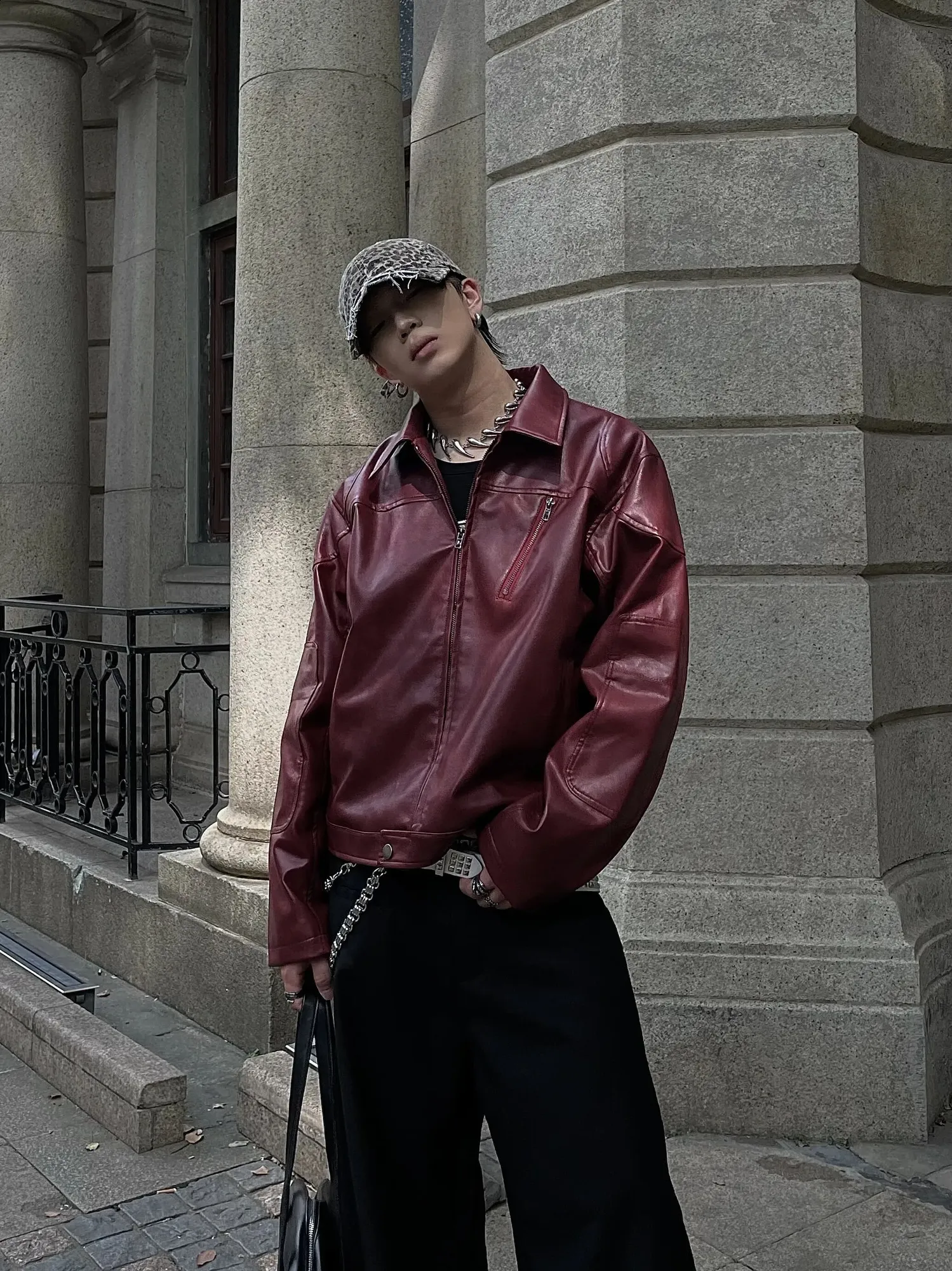 ジャケット・アウター THEREDTHREAD leather jacket long 61-nbplG3AL._SY350_QL65_.jpg