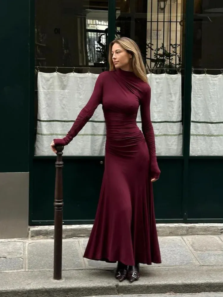 burgundy dress women Burgundy Long Turkish Henna Party Dress 44