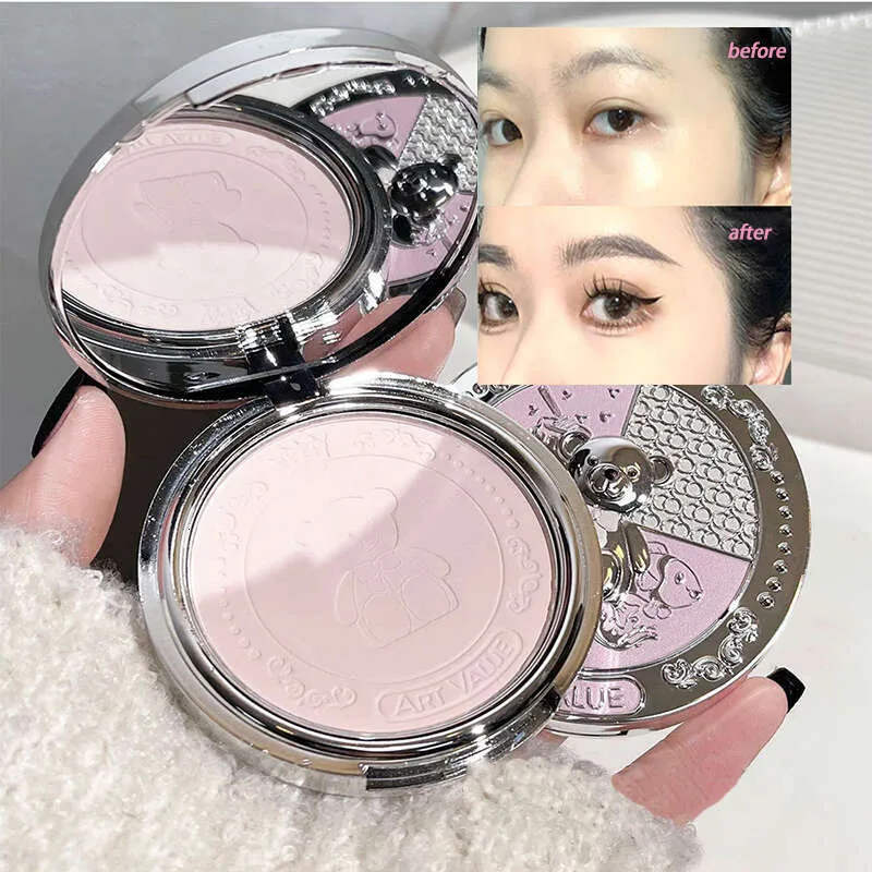 3-Color Oil Control Press Powder: Cute Bear Design, Natural Matte ...