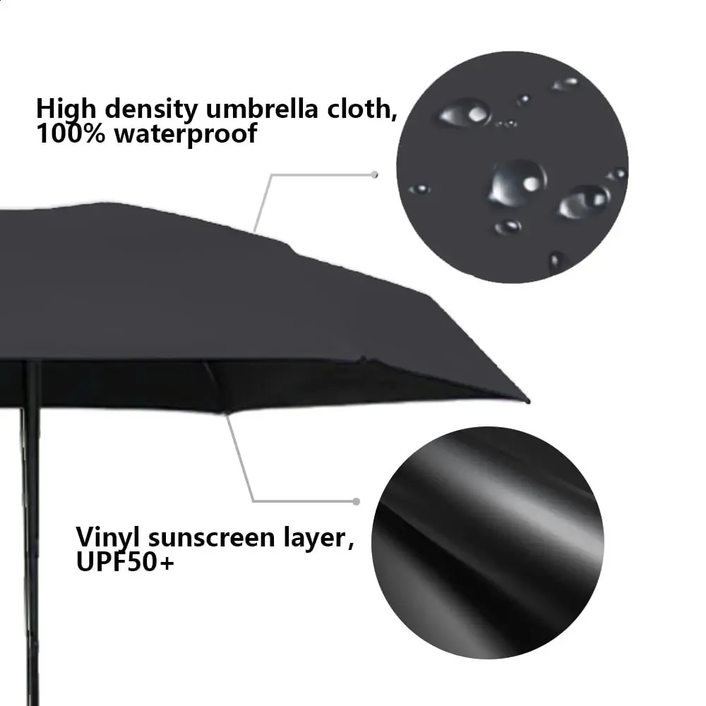 PTGRSWK Ombrello Compatto Da Viaggio Mini Con Custodia – Leggero 0,2kg, 15cm – Pieghevole Automatico Anti-Pioggia E Sole - 4