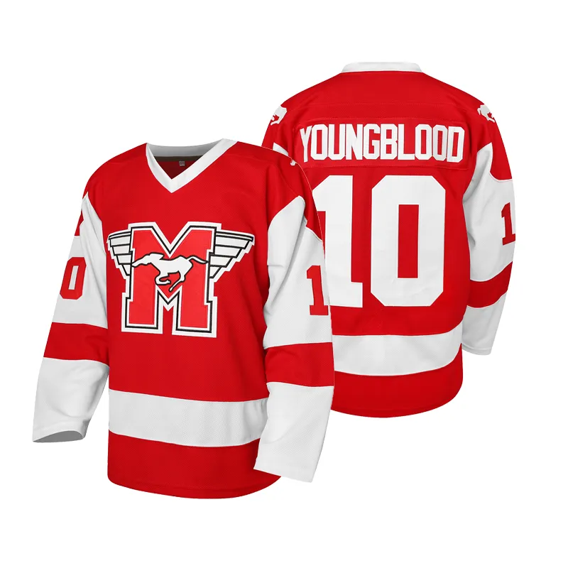 10 YOUNGBLOOD Mens Ice Hockey Jersey V Neck, Embroidered Letter