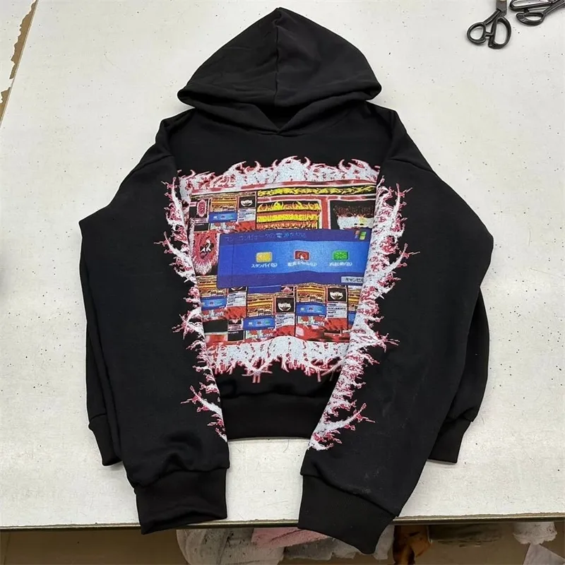Kapital | SWT Knit THRILLER Damaged DEVIL Hoodie (STUDS