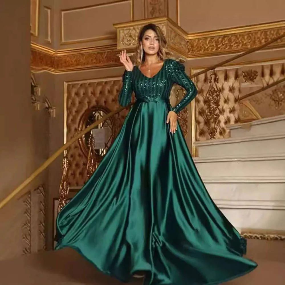 Soirée De Robe Longue Robe Maxi Élégante Deep V Neck, Silhouette