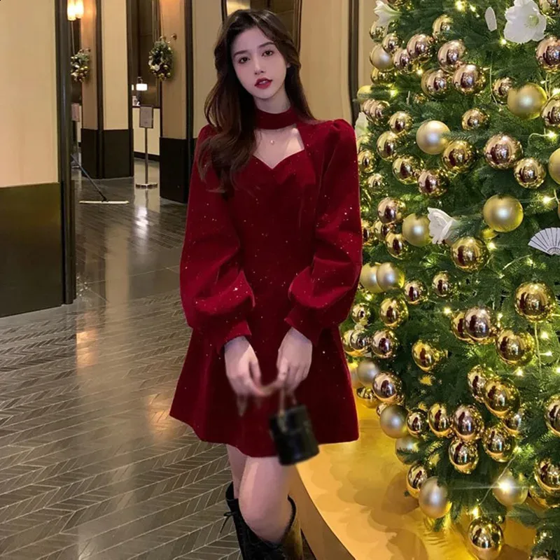 Womens Velvet Mini Dress With Sequins Long Sleeved... From Domainstore,  $15.66 | DHgate.Com