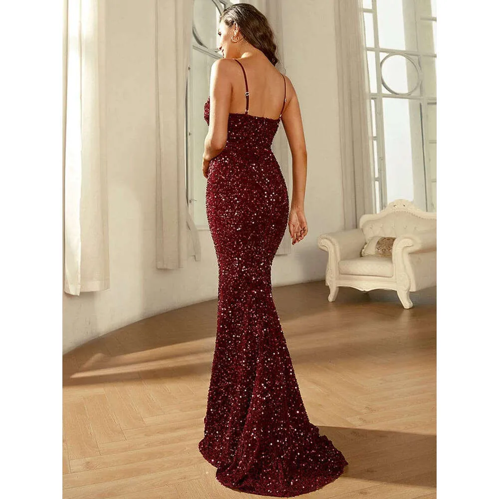 adrianna papell burgundy sequin dress Flutter Sleeve Sequin Beaded Midi Dress In Bordeaux, Bordeaux / Regular / 20 main image 1