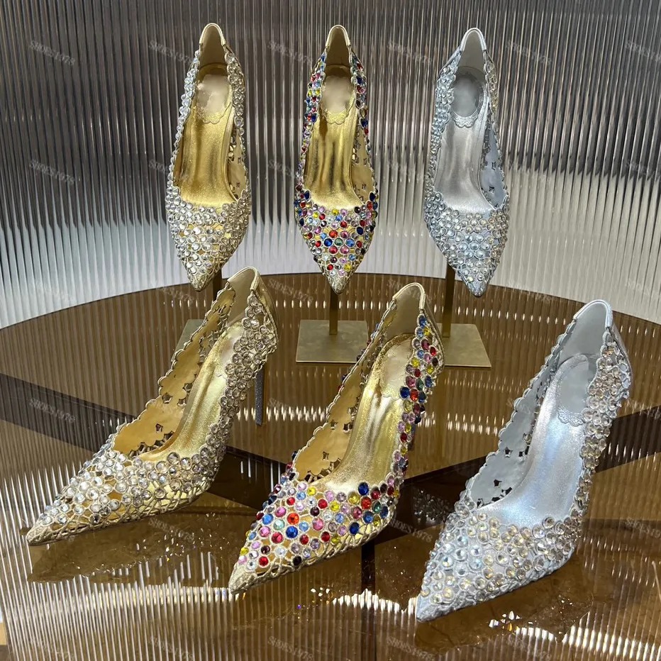 Dress Shoes For Womens Luxury Designers Crystal Rhinestone