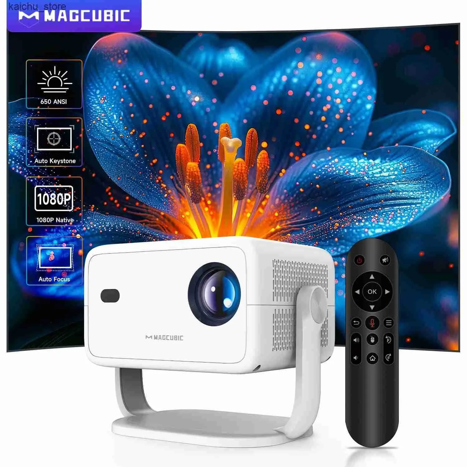 Native 1080P Projector: Portable 4K Support, Auto-Keystone, Android 11 ...