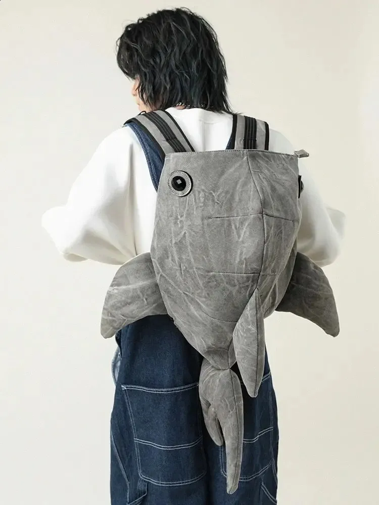 Whale Shark Shape Mini Backpack PU Zipper Closure Travel Bag  display picture 1